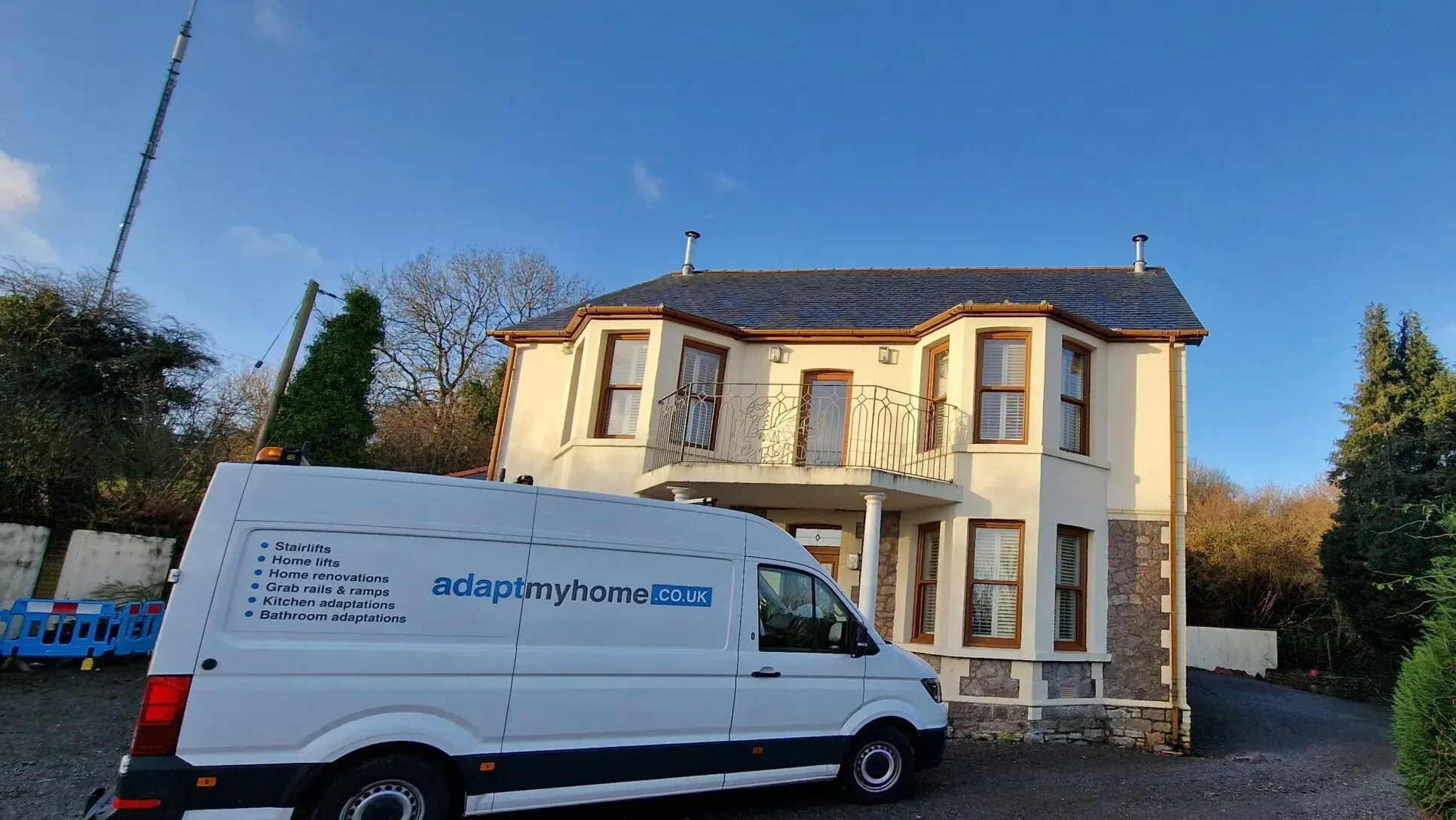 Adaptmyhome van outside a property in Cardiff