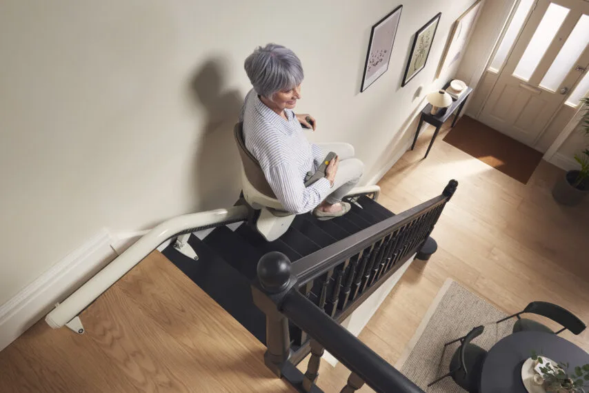 Straight stairlift fitted in a Cardiff home